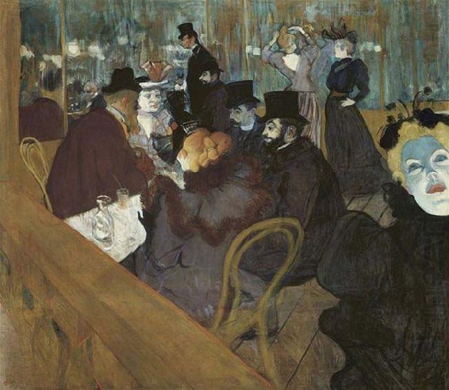 Henri de toulouse-lautrec Self portrait in the crowd, at the Moulin Rouge china oil painting image